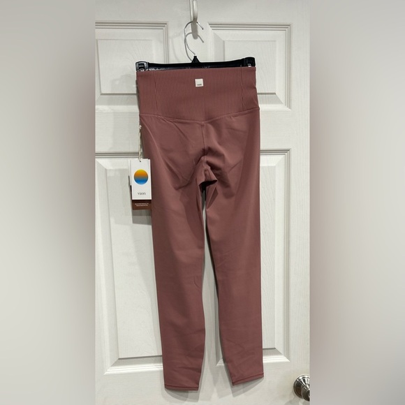 Vuori Women's Small Rib Studio Legging Dark Pink NWT 7/8 Length High Rise - Picture 8 of 9